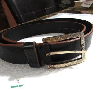 Men's MARTIN  DINGMAN Brown Distressed Saddle Leather Belt #45406  Size 38